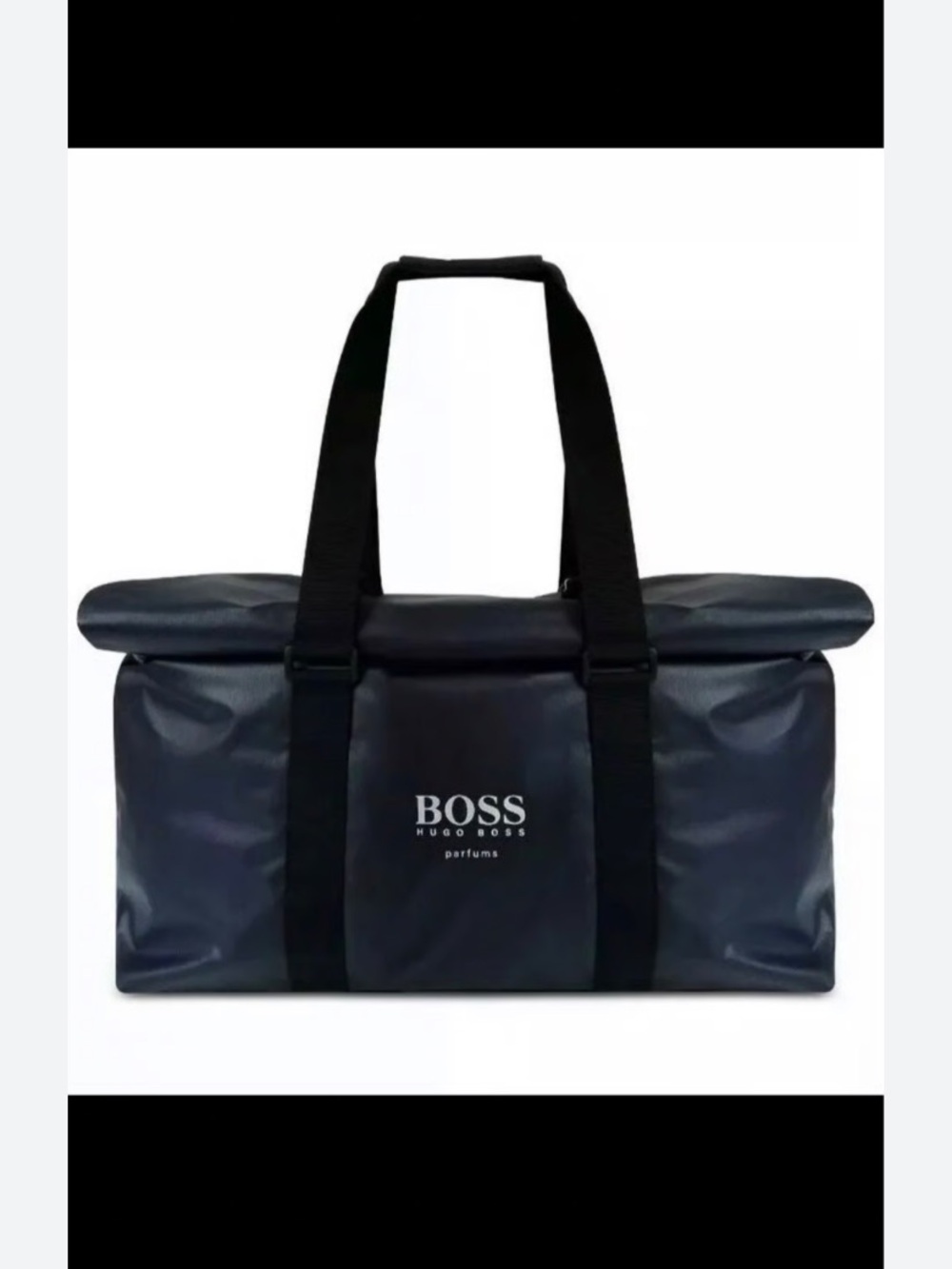 HUGO BOSS Parfums Blue Weekender Travel Duffel Bag roll top